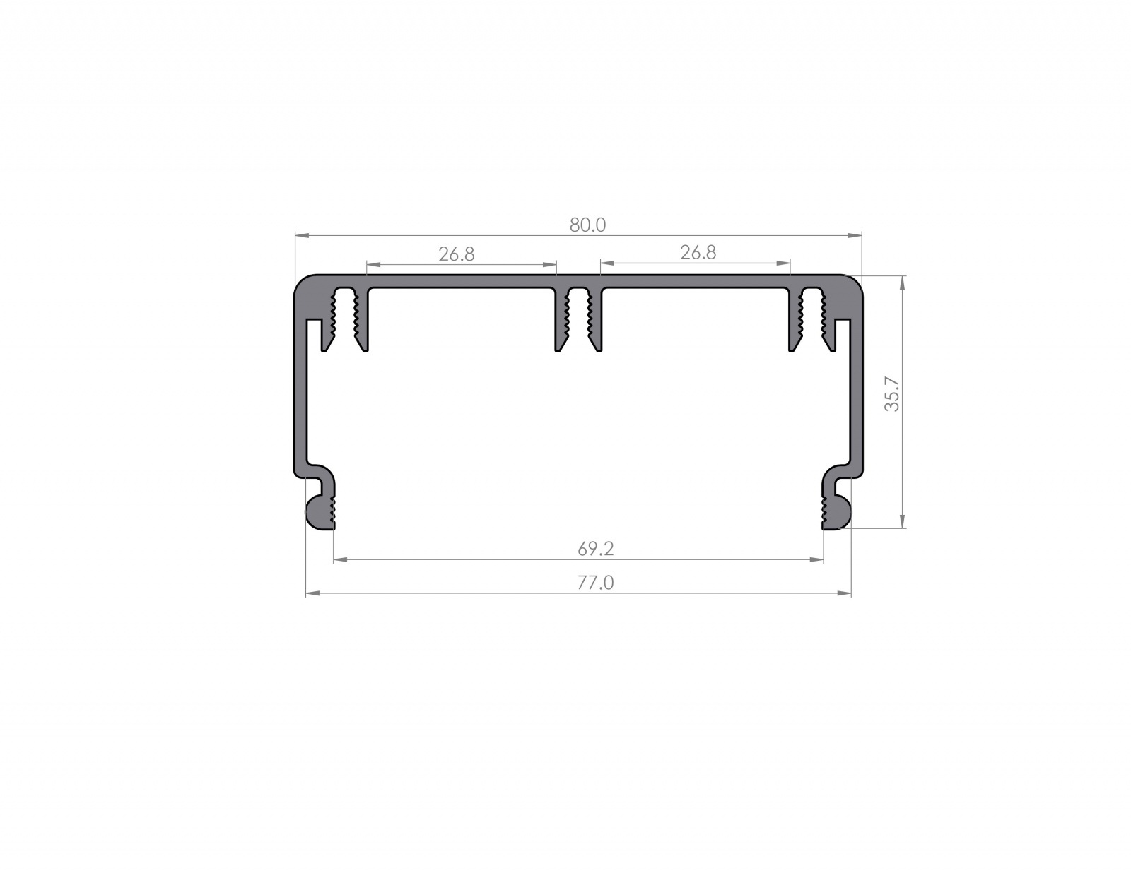 Cable duct profile 80x40